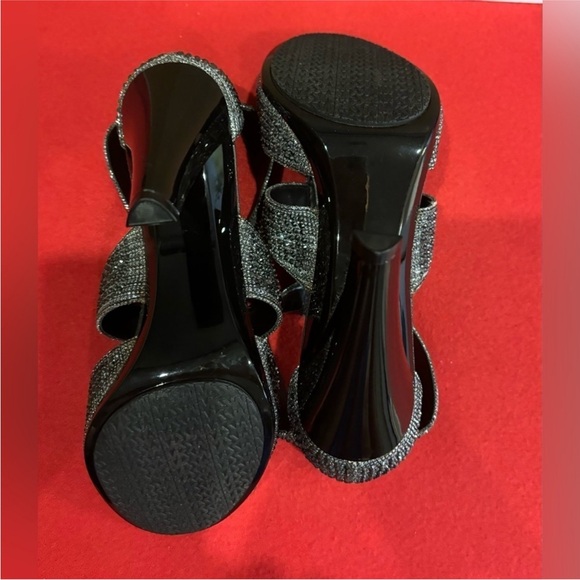 New Michael Kors Berkley Strap Glitter Heels sz 8.5 - Picture 4 of 6